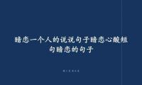 关于暗恋表白的含蓄一点的句子大全