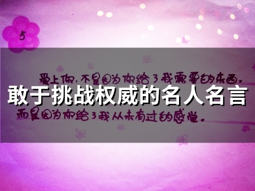 敢于挑战权威的名人名言(78个)