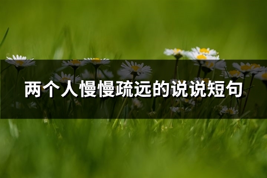 两个人慢慢疏远的说说短句(精选85句)