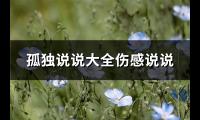 孤独说说大全伤感说说(共99句)【图】