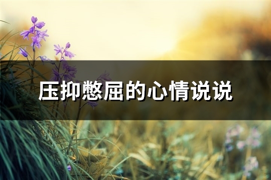 压抑憋屈的心情说说(优选53句) 压抑憋屈的心情说说(优选53句)