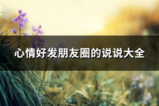 心情好发朋友圈的<a href=http://www.huhuixin.com/shuoshuo/ target=_blank class=infotextkey>说说大全</a>(必备117句)