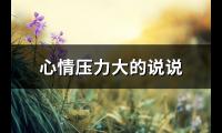 心情压力大的说说(72句)【图】