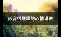 形容很烦躁的心情说说(实用73句)【图】