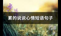 累的说说心情短语句子(精选77句)【图】