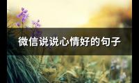 微信说说心情好的句子(推荐74句)【图】