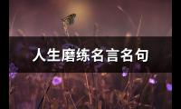 人生磨练名言名句(精选77句)