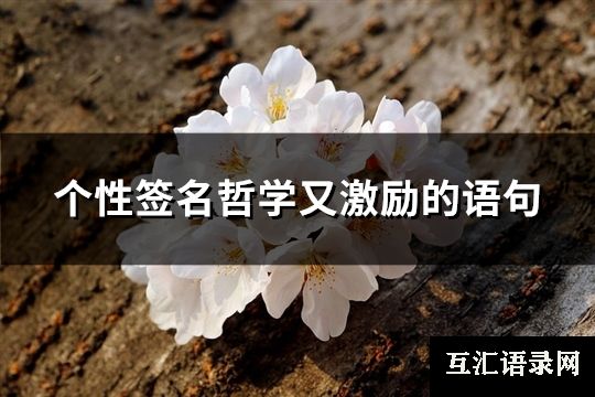 个性签名哲学又激励的语句(优选244句)