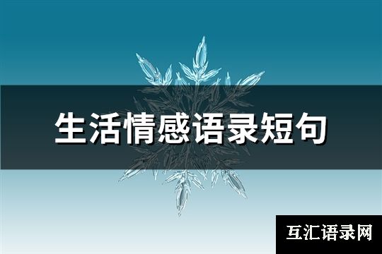 生活情感语录短句(推荐65句)