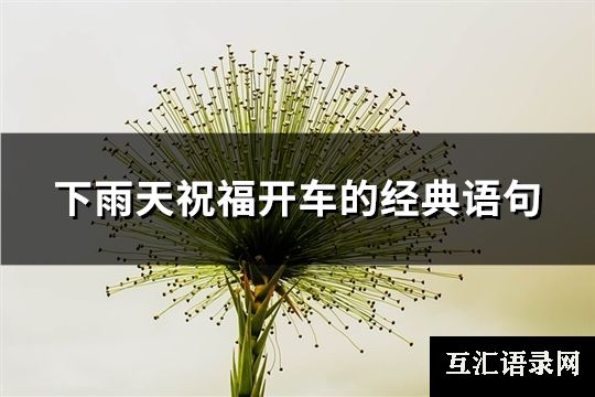 下雨天祝福开车的经典语句(精选51句)