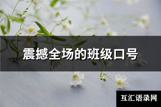 震撼全场的班级口号