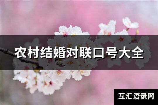 农村结婚对联口号大全