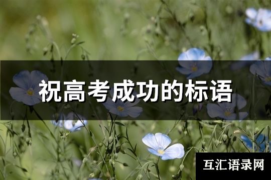 祝高考成功的标语(汇总60句)