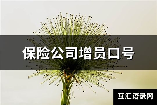 保险公司增员口号(共65句)