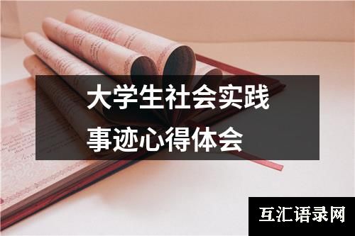 大学生社会实践事迹心得体会