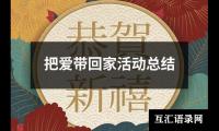 把爱带回家活动总结