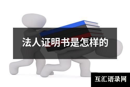 法人证明书是怎样的