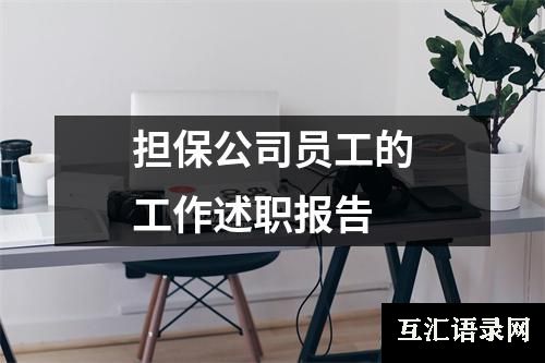 担保公司员工的工作述职报告