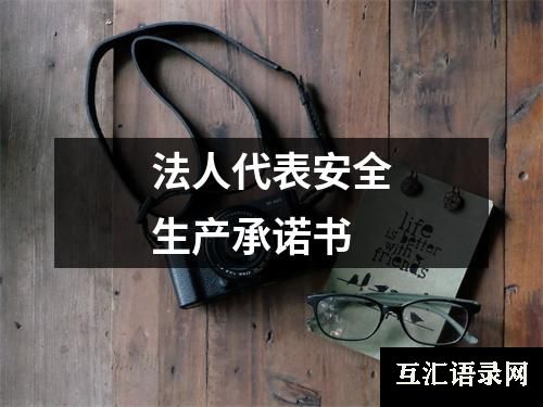 法人代表安全生产承诺书