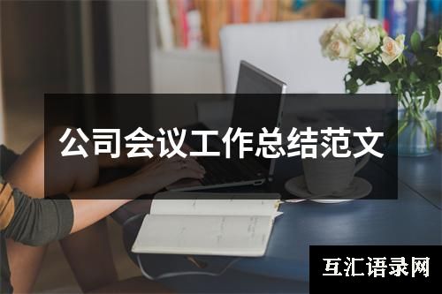 公司会议工作总结范文