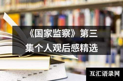 《国家监察》第三集个人观后感精选