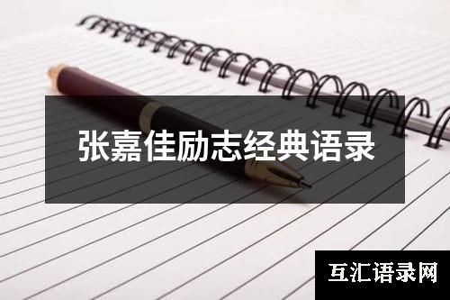 张嘉佳励志经典语录