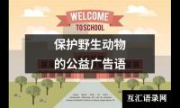保护野生动物的公益广告语