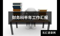 财务科半年工作汇报
