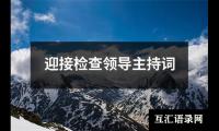 关于迎接检查领导主持词大全