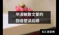 毕淑敏散文爱的回音壁读后感
