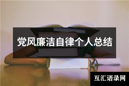 党风廉洁自律个人总结