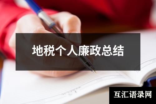 地税个人廉政总结