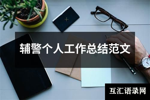 辅警个人工作总结范文