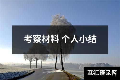 考察材料 个人小结