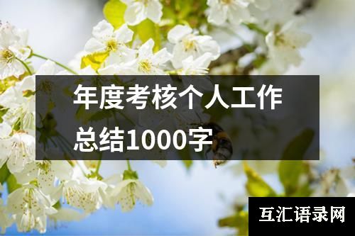 年度考核个人工作总结1000字