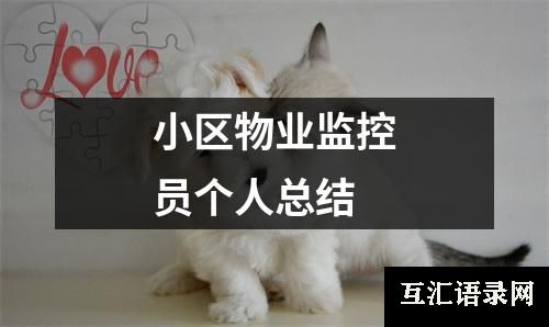 小区物业监控员个人总结