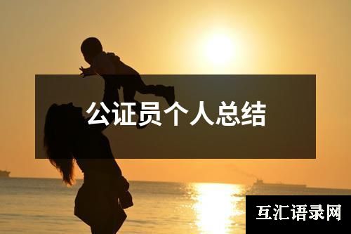 公证员个人总结