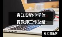 关于春江实验小学体育教师工作总结（共20篇）
