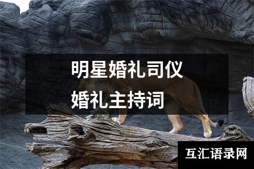 明星婚礼司仪婚礼主持词