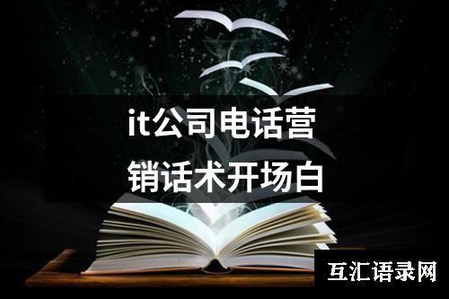 it公司电话营销话术开场白