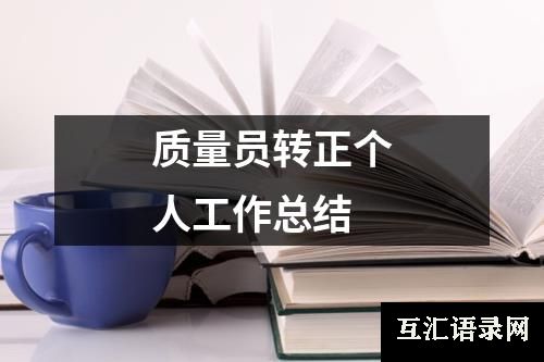 质量员转正个人工作总结