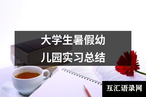 大学生暑假幼儿园实习总结