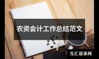 关于农资会计工作总结范文（集锦14篇）