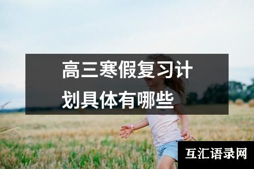 高三寒假复习计划具体有哪些