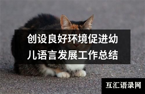 创设良好环境促进幼儿语言发展工作总结