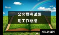 关于公务员考试录用工作总结（精选16篇）