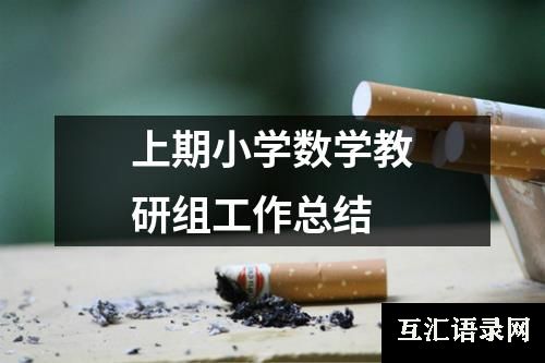上期小学数学教研组工作总结