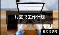 关于村支书工作计划（通用3篇）