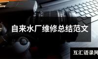 关于自来水厂维修总结范文（推荐17篇）