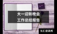 关于大一迎新晚会工作总结报告（共6篇）